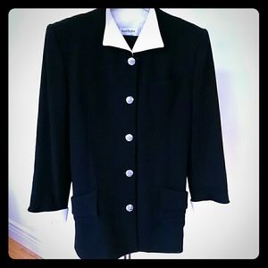 Ann Taylor beige black women classic suit.